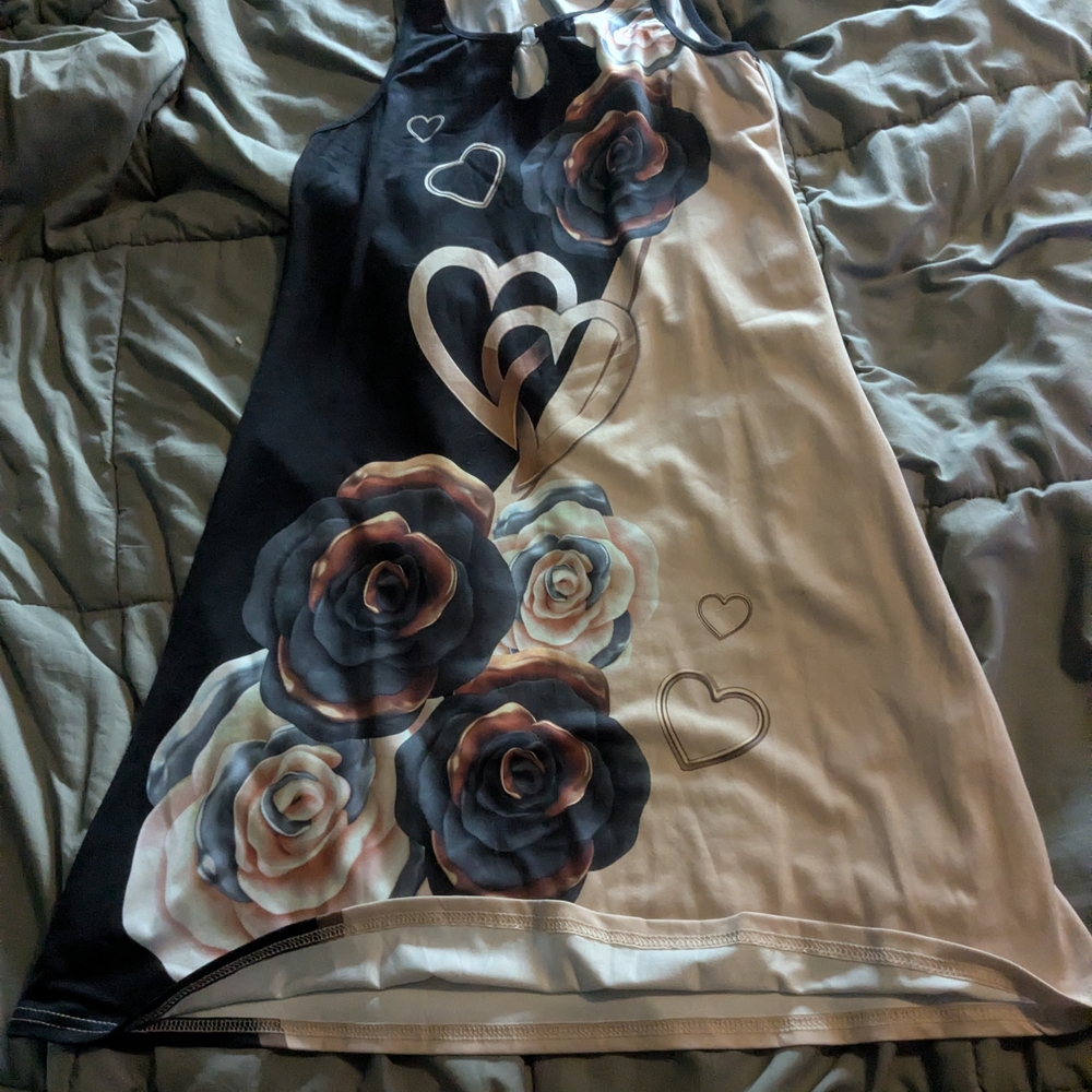 Floral Heart Print Dress